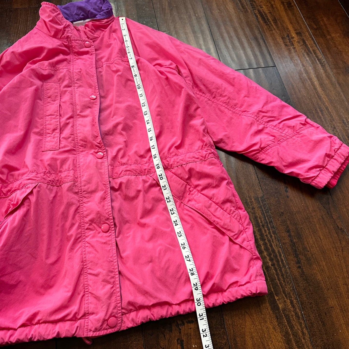Vintage Eddie Bauer Womens Goretex Rain Jacket Coat M PINK Purple 90s Parka