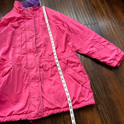 Vintage Eddie Bauer Womens Goretex Rain Jacket Coat M PINK Purple 90s Parka