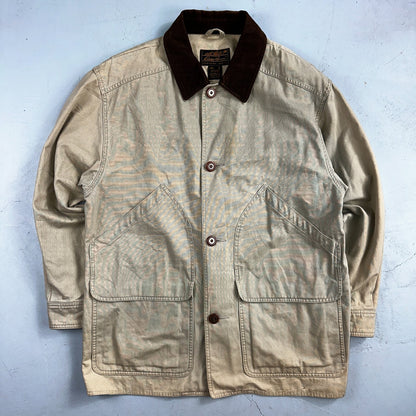 Eddie Bauer Jacket Mens M Tan Brown Chore Barn Field Coat Canvas Outdoor VTG