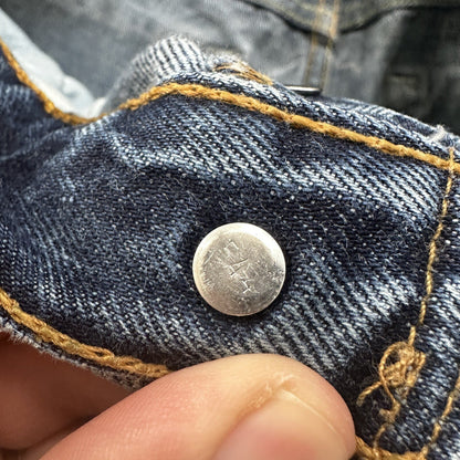 Vintage 90s Levis 501 29x34 USA Blue Denim Jeans Act 27x29 Med Wash Custom Bee