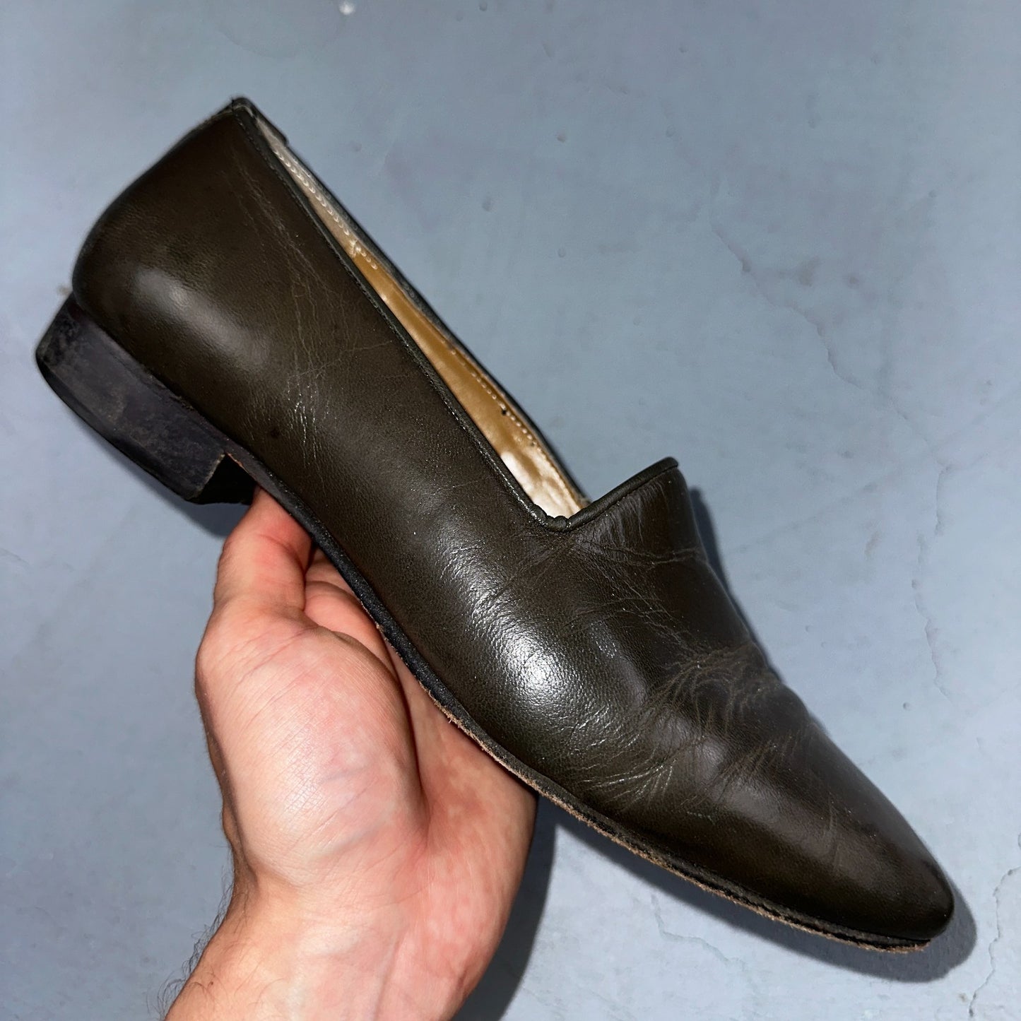 Giorgio Brutini Men Crawley Kidskin Leather Slip On Pump Loafer Gray 8.5 BLEMISH