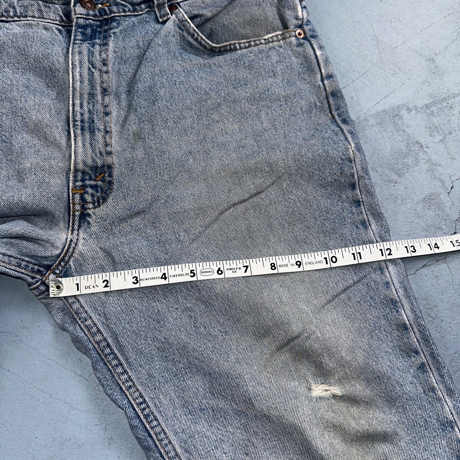 Levis 505 Vintage 90s Mexico Orange Tab Jeans 38x32 Blue Light Wash Act 36x30