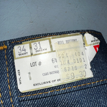 Levis 646 Deadstock 70s USA Orange Tab Bootcut Flare Bell Bottom NOS Jeans 34x31