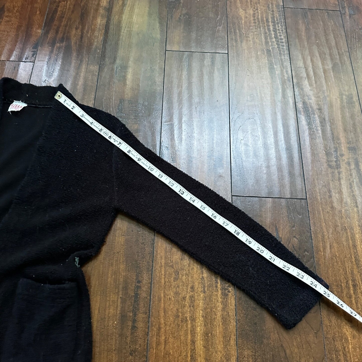 Vintage 60's Full Fashioned Acrylic Knit Cardigan Sweater Black Woman Size Small