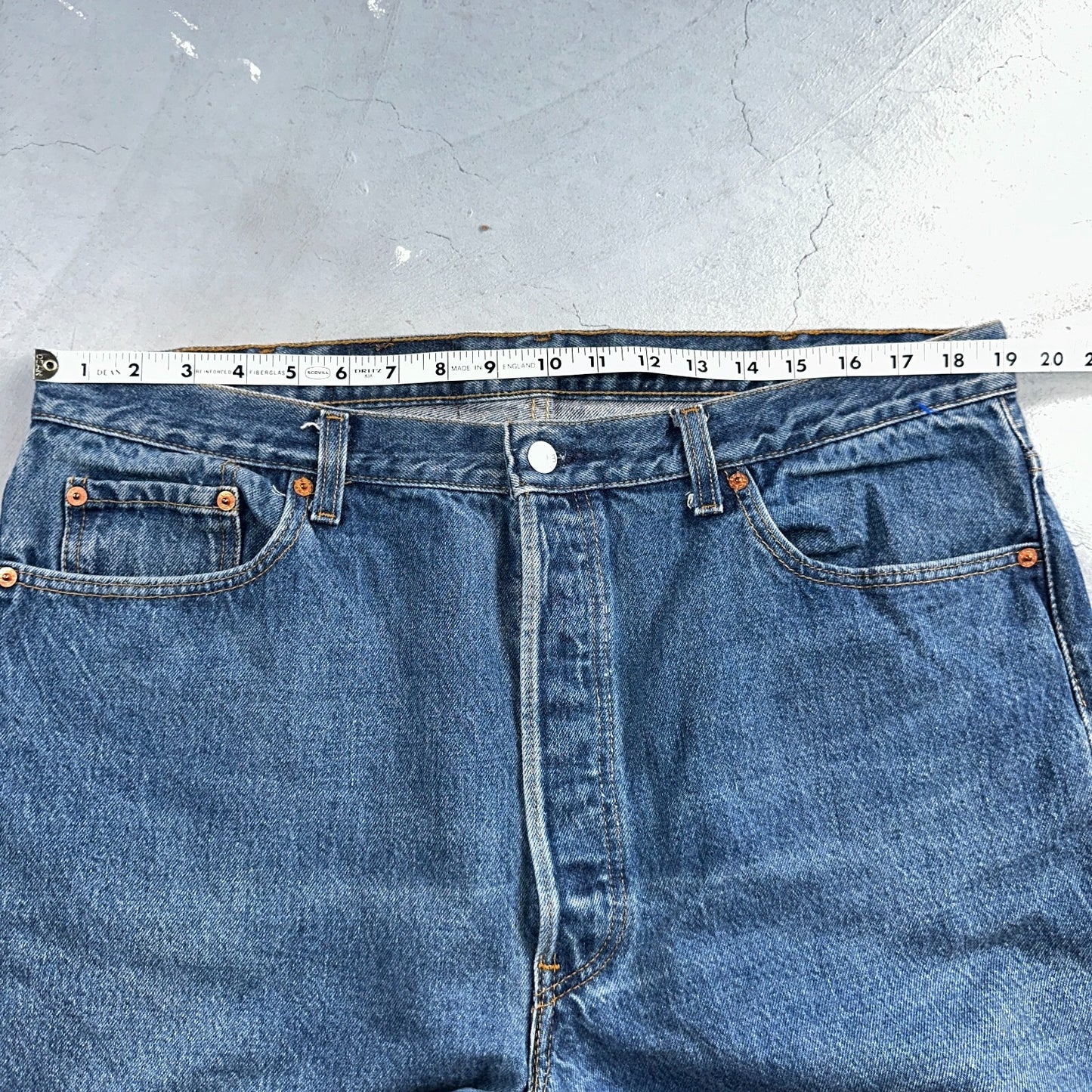 Levis 501 Vintage 90s USA XX Straight Leg Jeans Blue Med Wash 40x30 Act 38x30