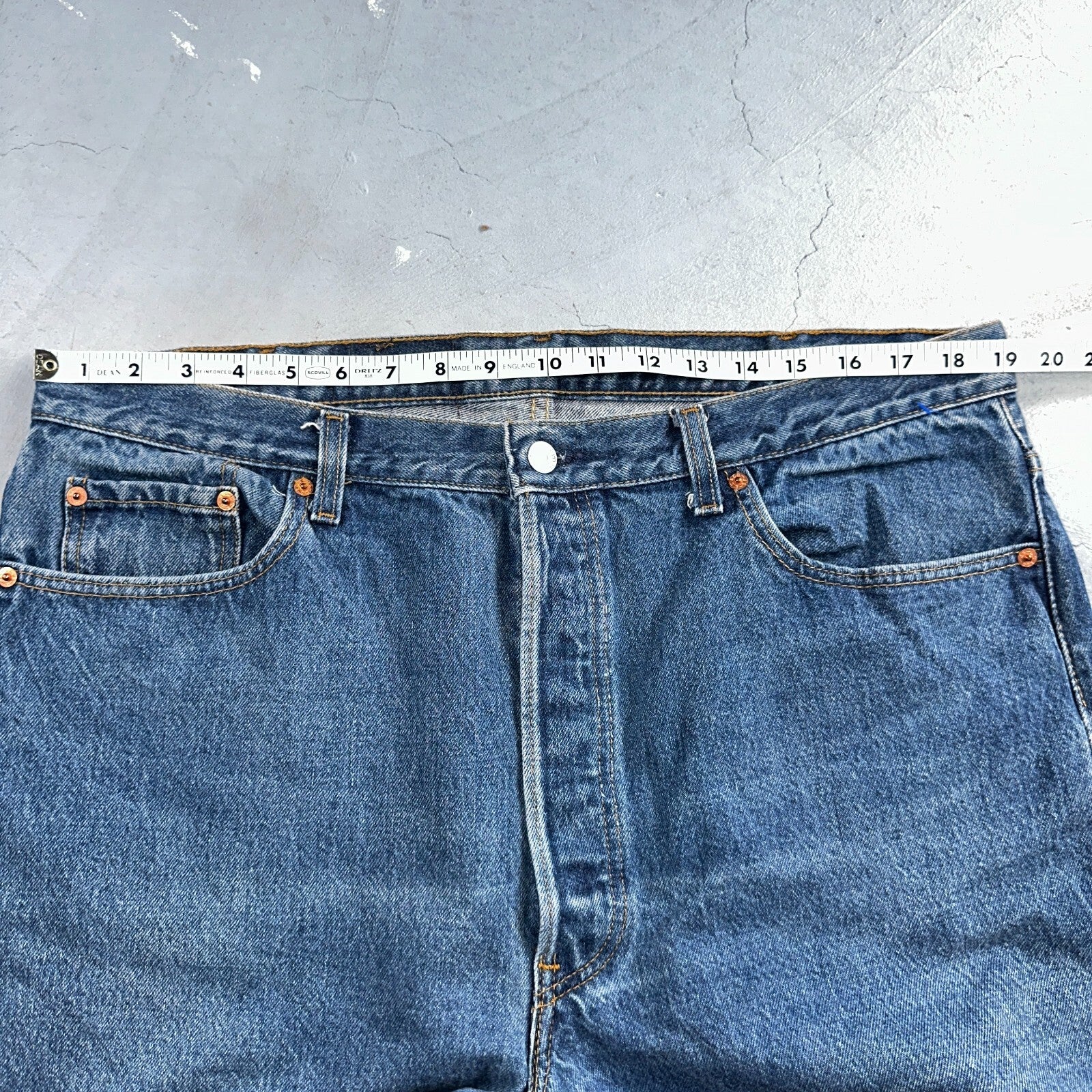 Levis 501 Vintage 90s USA XX Straight Leg Jeans Blue Med Wash 40x30 Act 38x30