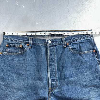 Levis 501 Vintage 90s USA XX Straight Leg Jeans Blue Med Wash 40x30 Act 38x30
