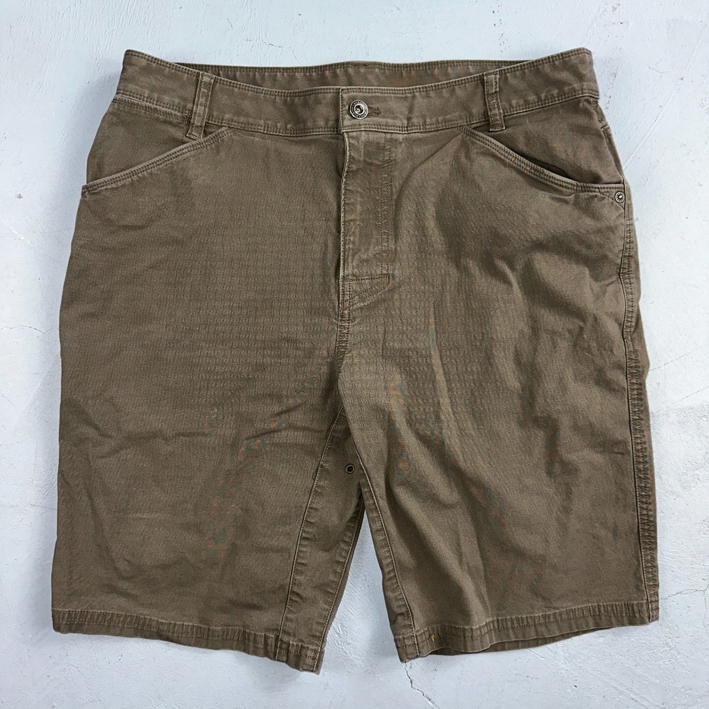 Prana Shorts Men 34 Brown Brown Organic Cotton Stretch Lightweight Casual 9"