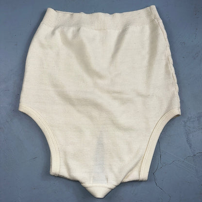 Vintage 70s Heritage Sweater Vest L Mens USA Crewneck Cream Cable Knit Fisherman