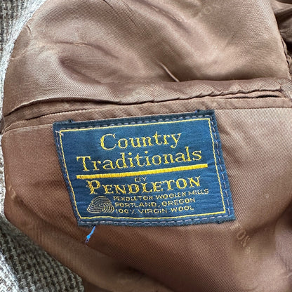 VTG 70s Pendelton Country Traditionals Plaid Single Breasted Blazer Mens Size 38
