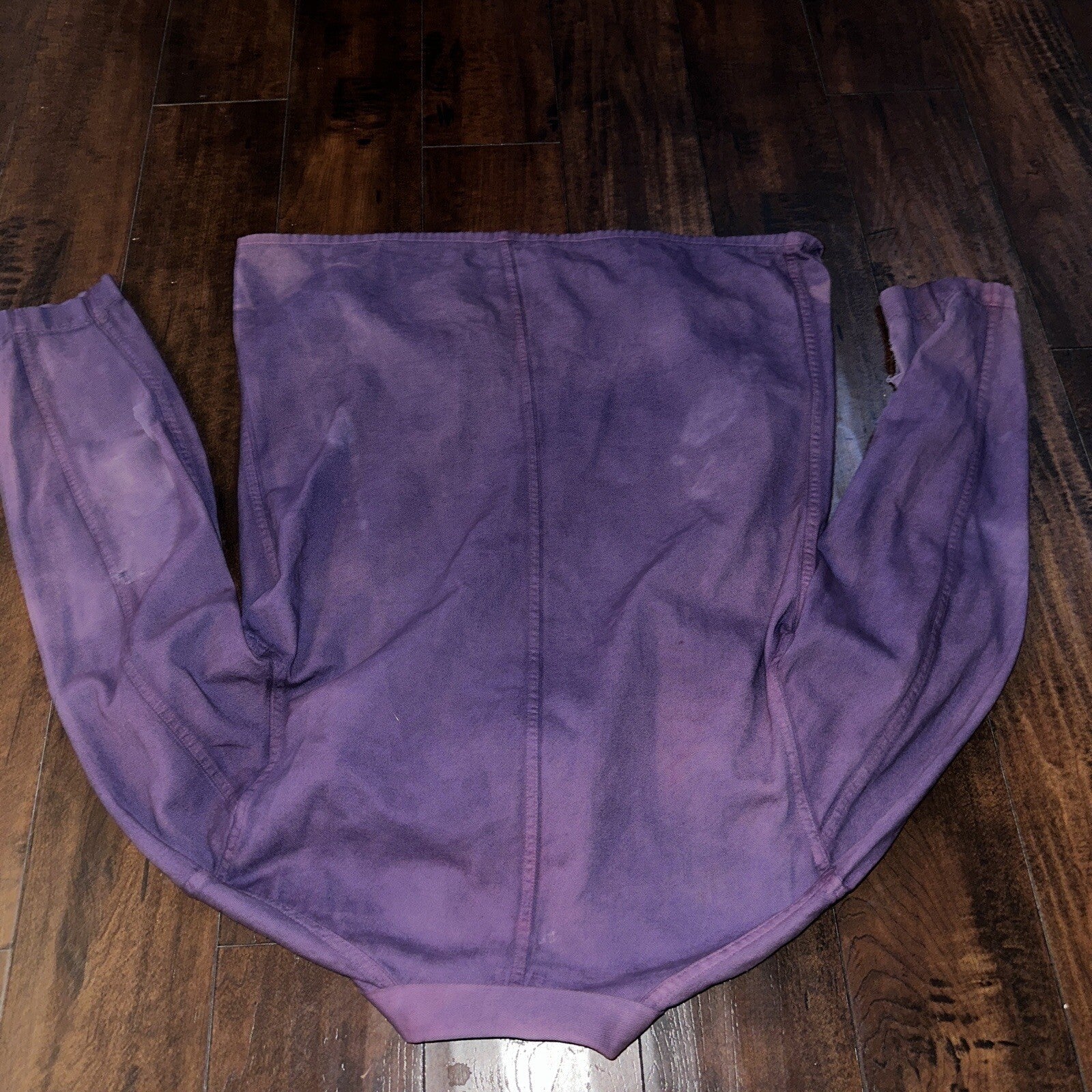 VTG 1940s 50s Overcoat Overdye Purple Jacket Rockabilly Pos WWII Chore Work Coat