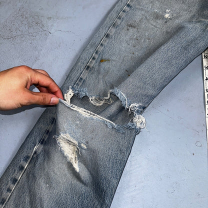 Levis 501 Vintage 80s Redline Selvedge USA XX Jeans Thrashed 33x33 Act 31x30