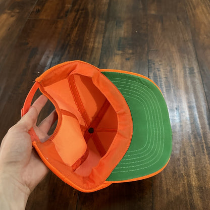 Fishing Funny Orange Vintage Hat Cap Snapback 80s Hunting Basic Simple