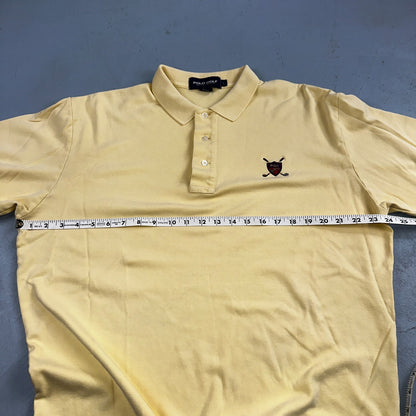Polo Ralph Lauren Yellow Large Cotton Vintage Made USA Golf Polo Shirt