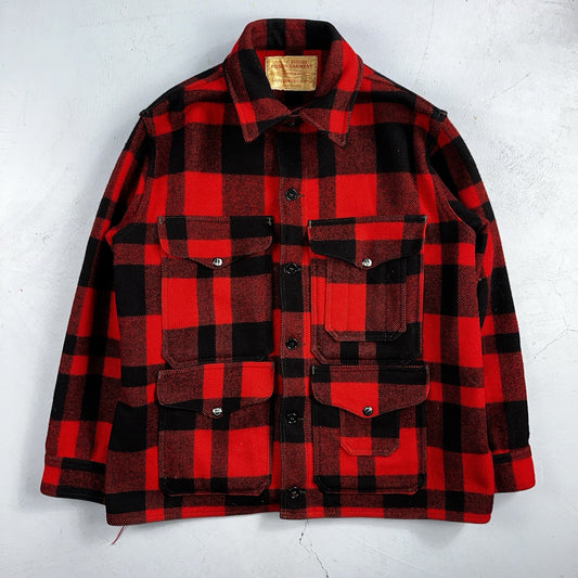 Filson Union 1940s Wool Mackinaw Cruiser Jacket Red Plaid VTG USA 40s 50s Rare