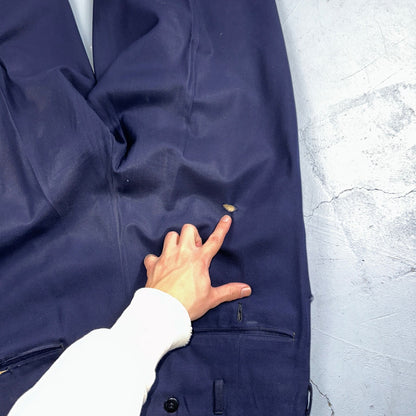 VTG Mens 2 PC Suit 42 Jacket Coat Pants Blue Rockabilly 1950s Thrashed Ripped