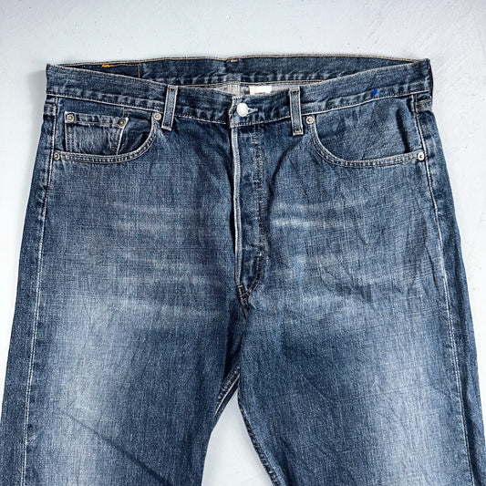Levis 501 Vintage Y2K 90s XX Straight Leg Jeans Blue Med Wash 38x34 Act 39x34