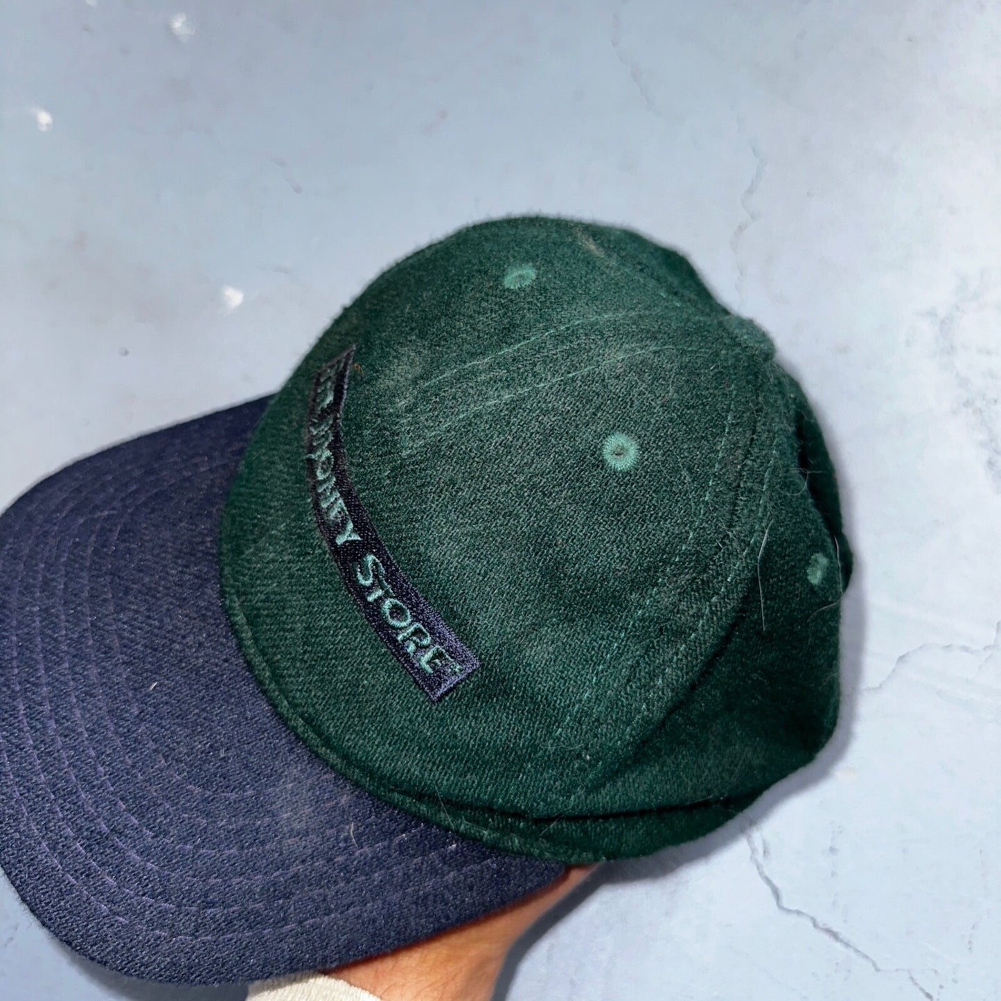 Money Store Funny VTG Hat Cap Snapback Green Blue Cash USA Made Quote Text