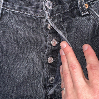 Levis 501 Vintage Y2K XX Straight Leg Jeans 90s Black Med Wash 36x34 Act 31x32