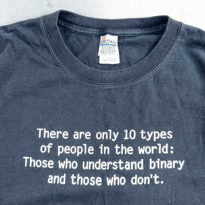 Binary People Y2K VTG T Shirt Graphic Frank Ocean LGBT Cool Text Quote RARE XL