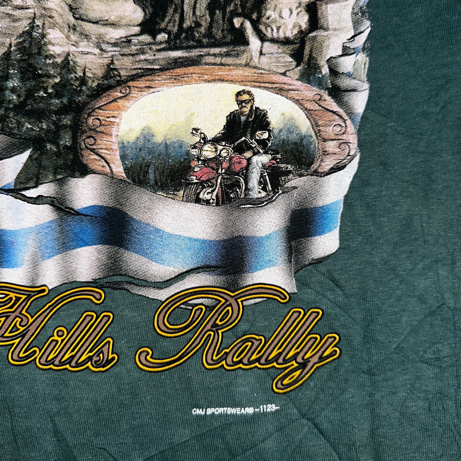 Vintage 1997 Sturgis Motorcycle Rally Big Print T Shirt Large Biker Double Side