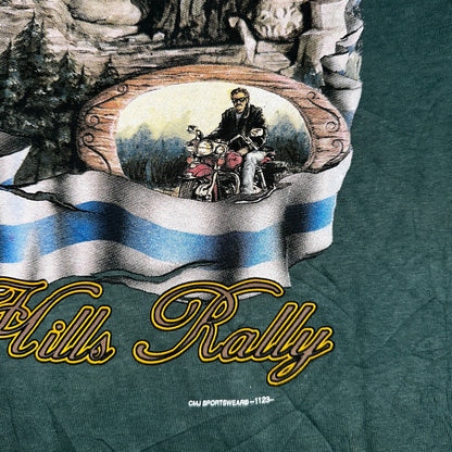 Vintage 1997 Sturgis Motorcycle Rally Big Print T Shirt Large Biker Double Side