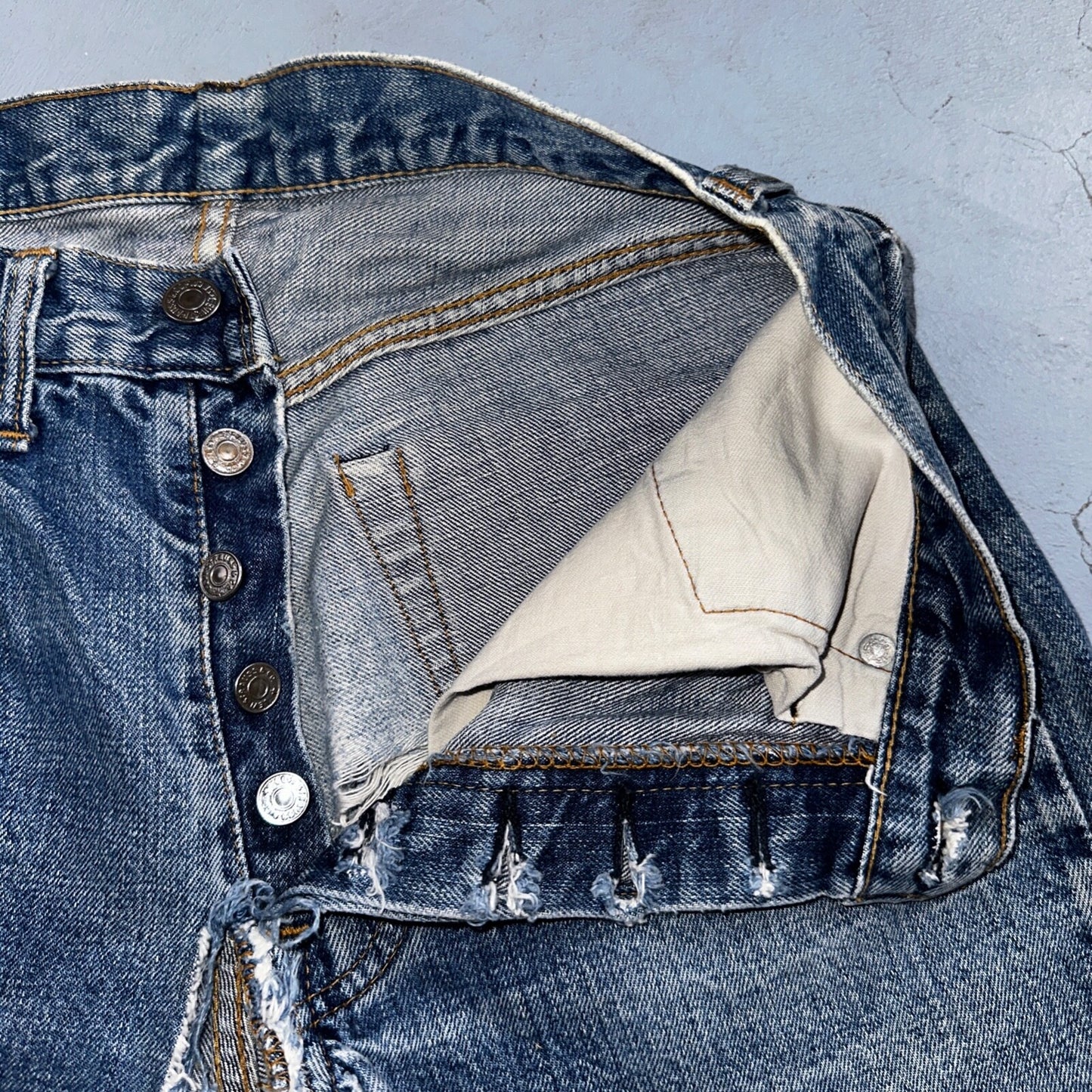 Levis 501 VTG 70s SS Redline Selvedge Jeans XX Thrashed 30x34 Act 28x29