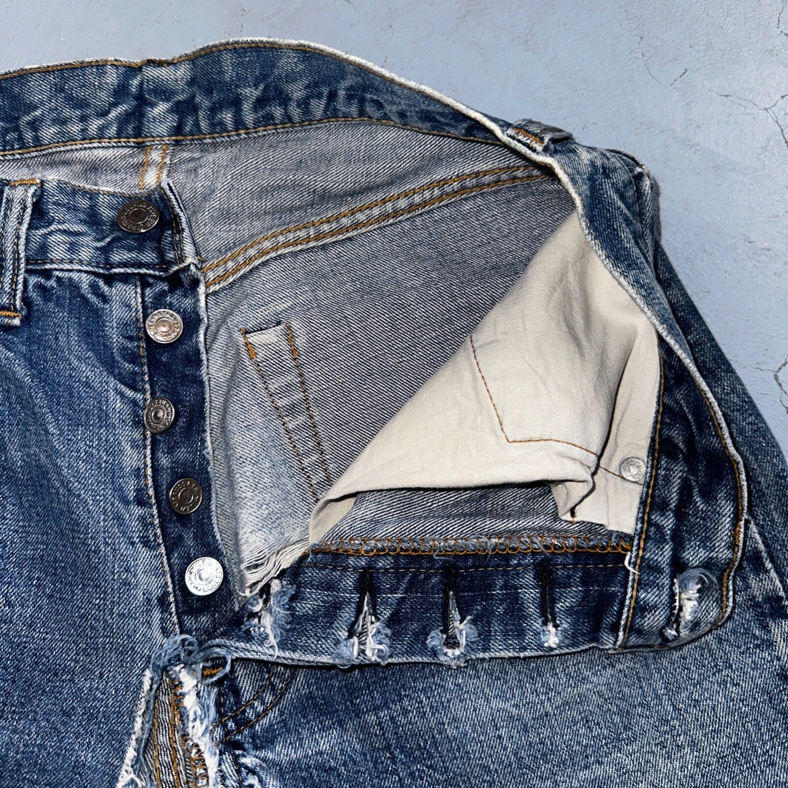 Levis 501 VTG 70s SS Redline Selvedge Jeans XX Thrashed 30x34 Act 28x29
