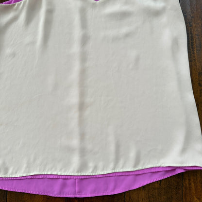 Reversible Womens Simple Beige Purple Dressy Tank Size M Cute Sexy Summer Vibe
