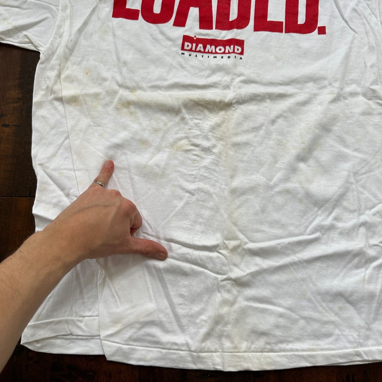 Diamond LOADED Multimedia Vintage T Shirt 90s Hanes Single Stitch Rap Funny