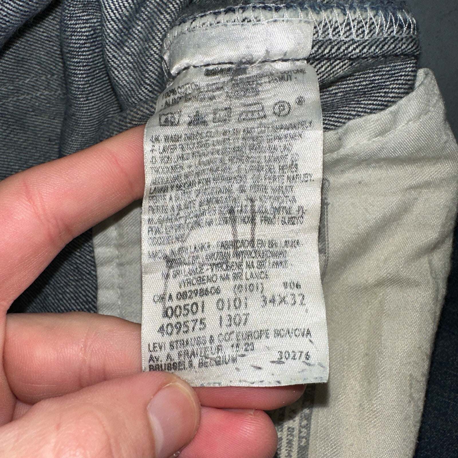 Levis 501 Vintage Y2K XX Straight Leg Jeans Blue Dark Wash 34x32 Act 35x31