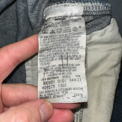 Levis 501 Vintage Y2K XX Straight Leg Jeans Blue Dark Wash 34x32 Act 35x31