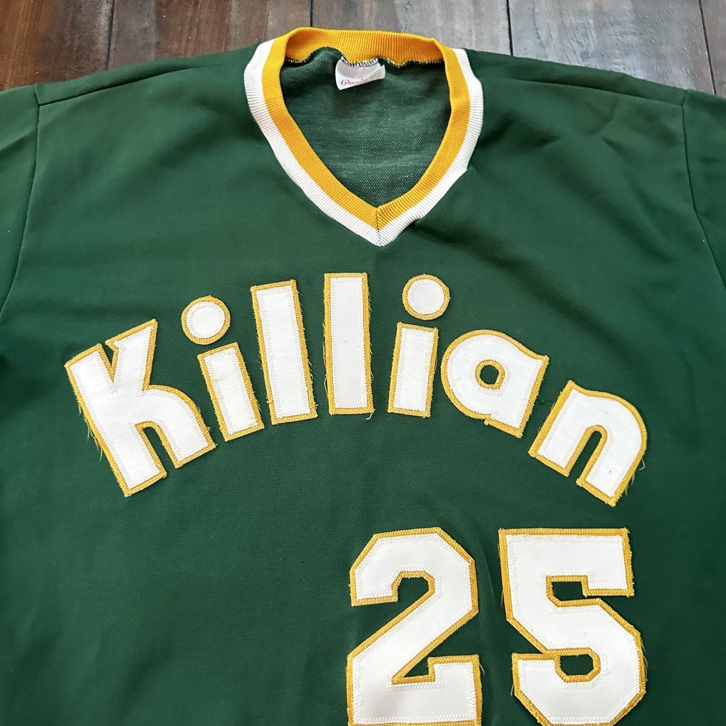 VTG USA Rawlings Green MLB Miami Oregon Baseball Jersey 38 1970s Killian 25