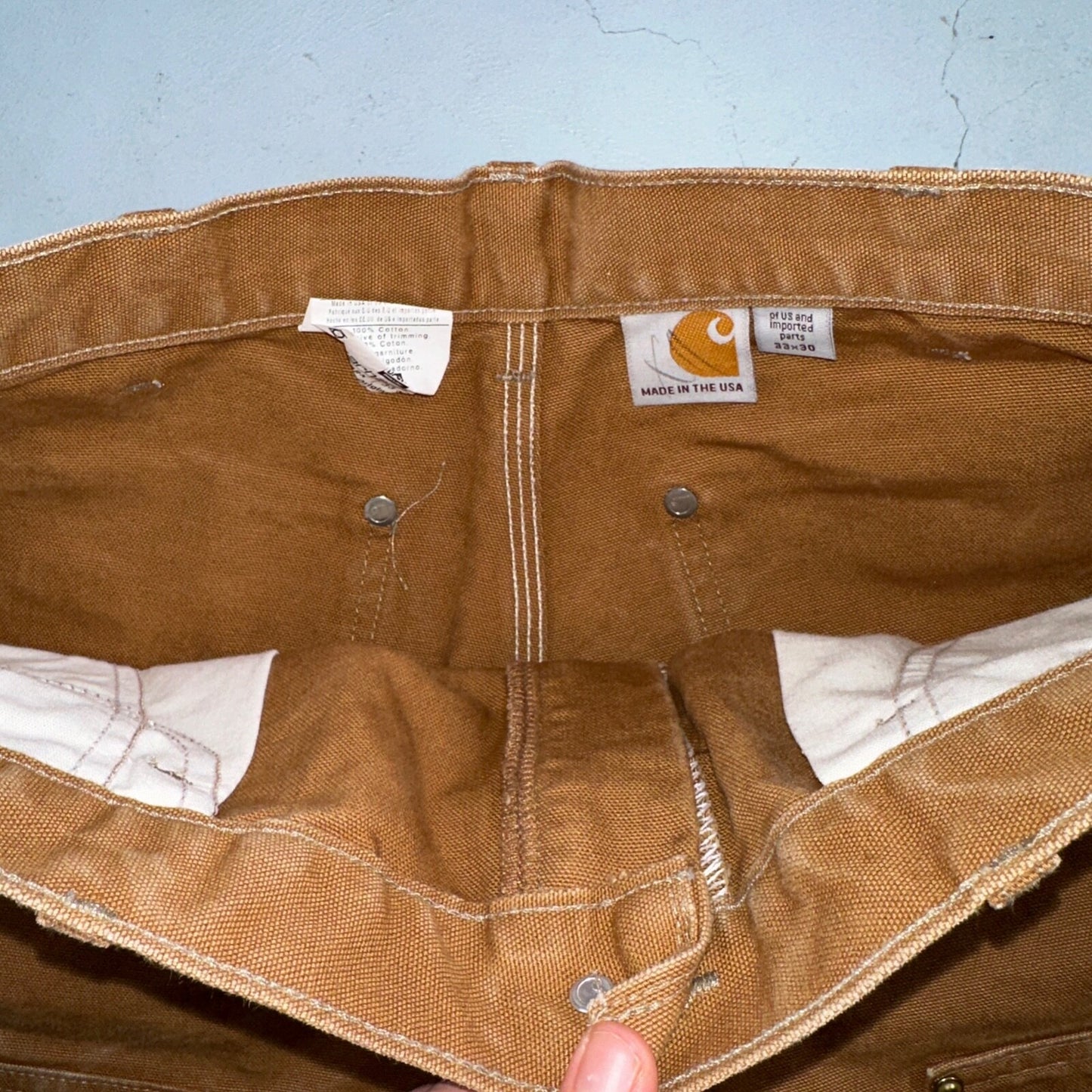 Carhartt Shorts VTG Double Knee Carpenter Pants USA B01 Brown Act 33 30x18