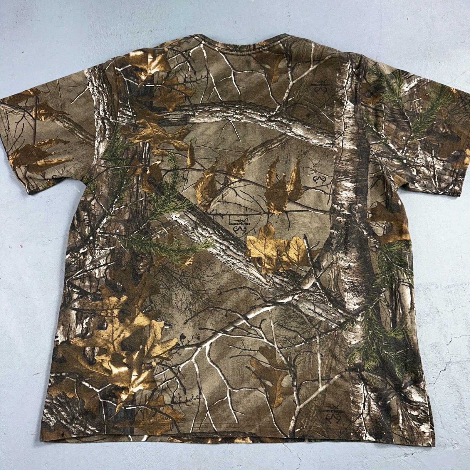 Realtree Camo Short Sleeve VTG Style T Shirt Hunting Trees Camoflauge Y2K Sz XL