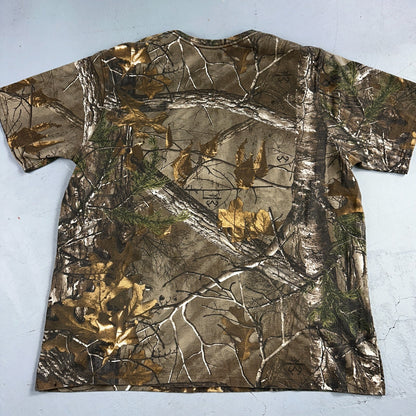 Realtree Camo Short Sleeve VTG Style T Shirt Hunting Trees Camoflauge Y2K Sz XL