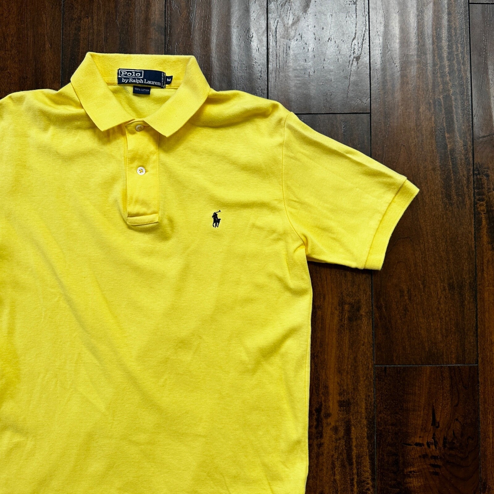 Vintage Polo Ralph Lauren Shirt Mens Medium Yellow 90’s basic classic