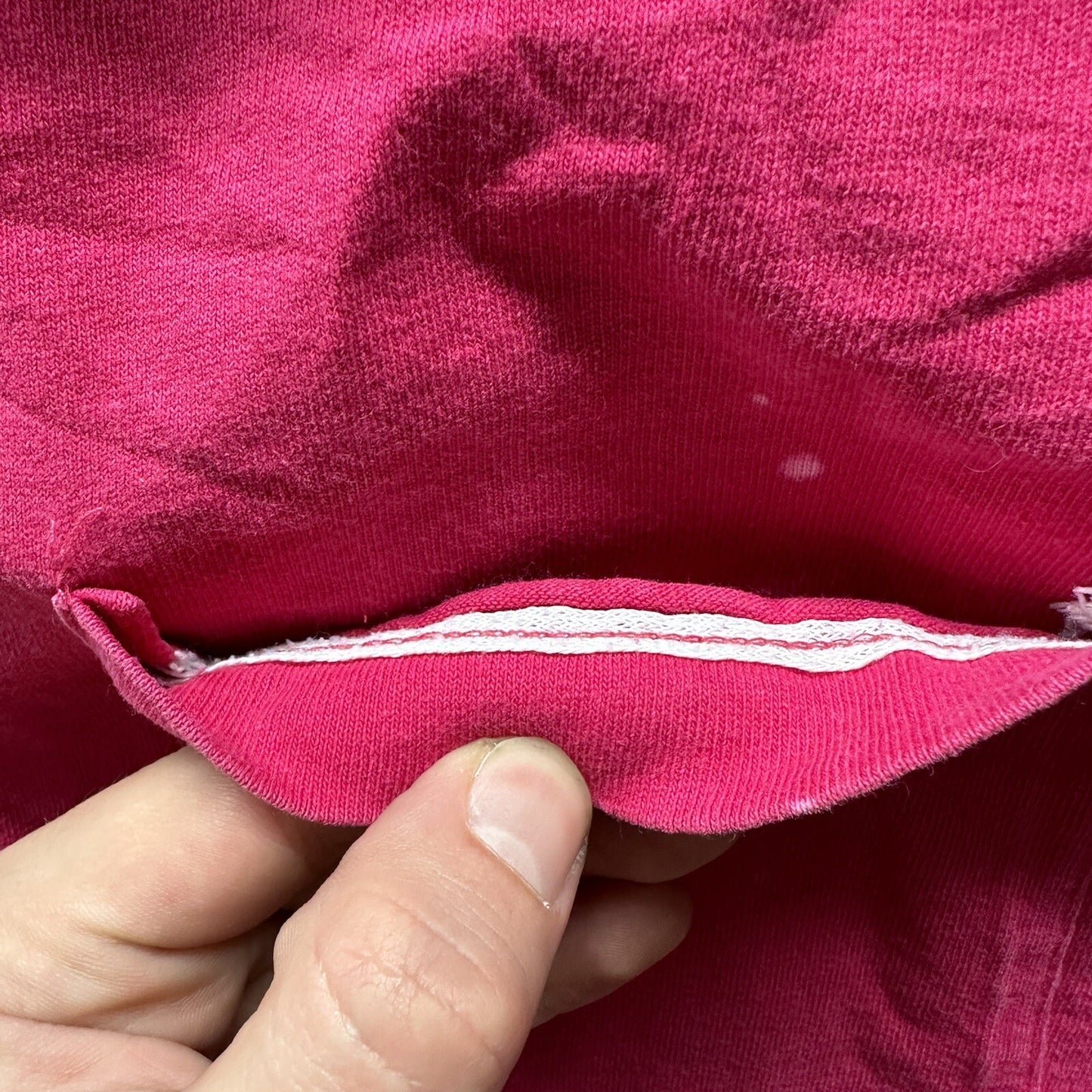 Vintage Pink T Shirt Mens 90s Blank Essential Lot Rap Single Pocket Selvedge