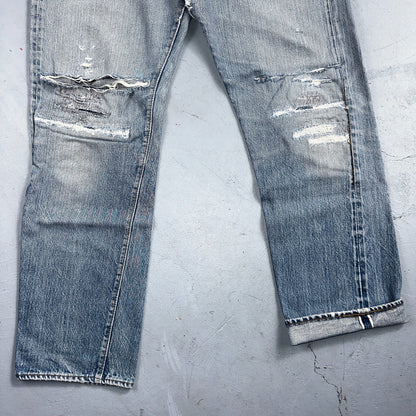 Levis 501 Vintage 80s Redline Selvedge USA XX Jeans Light Wash 36x36 Act 34x30