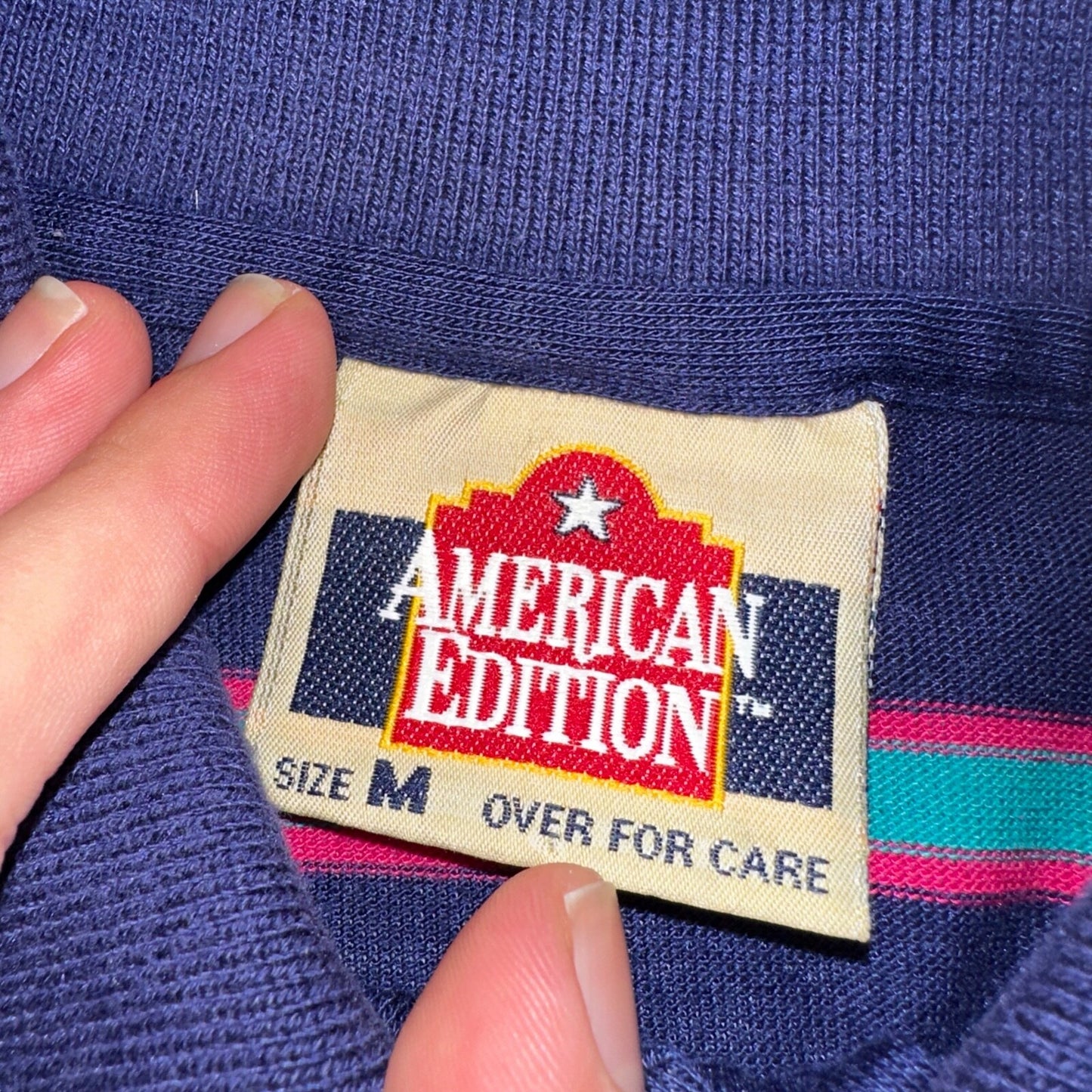 Striped Polo Single Stitch VTG T Shirt Basic Blank No Logo USA Preppy Simple