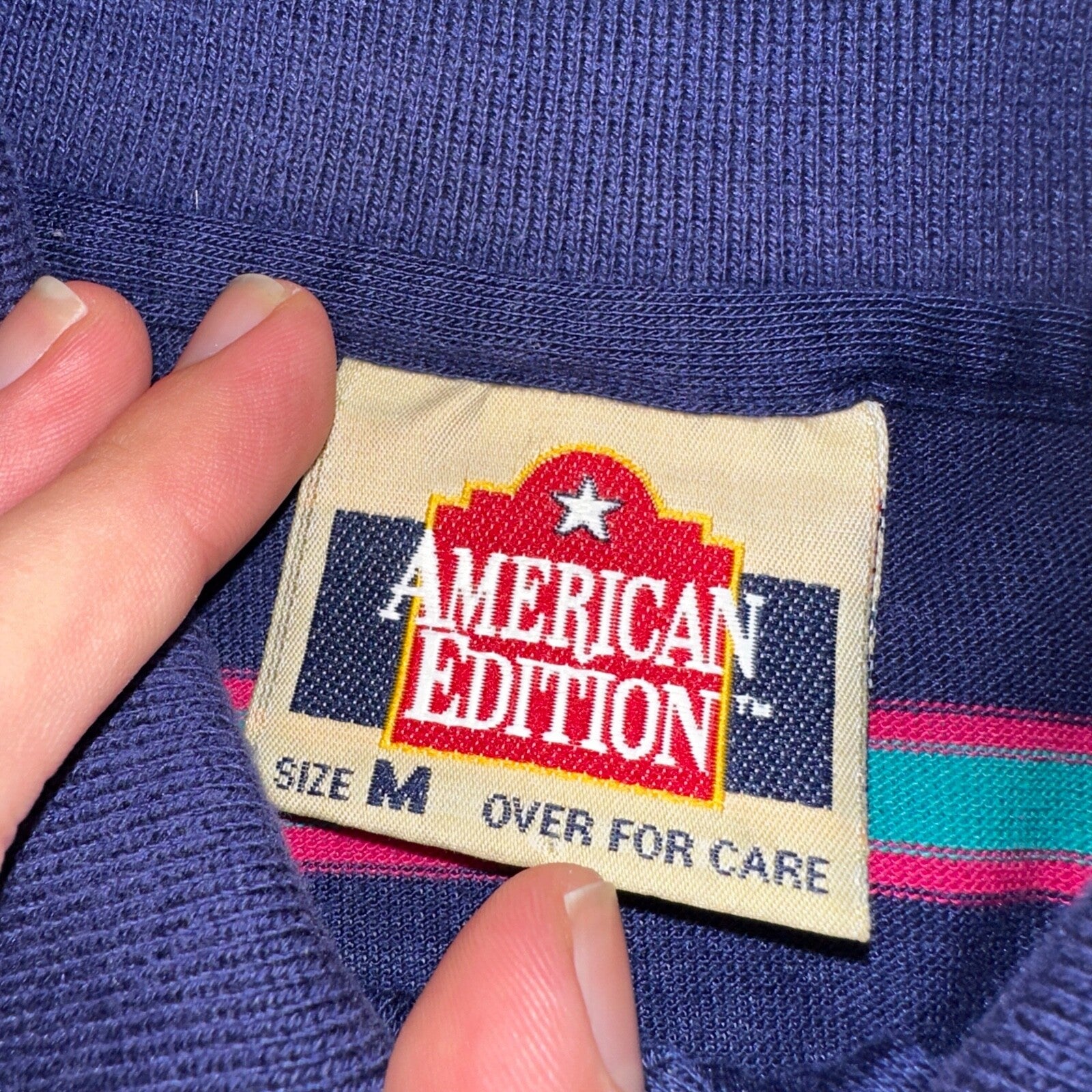 Striped Polo Single Stitch VTG T Shirt Basic Blank No Logo USA Preppy Simple