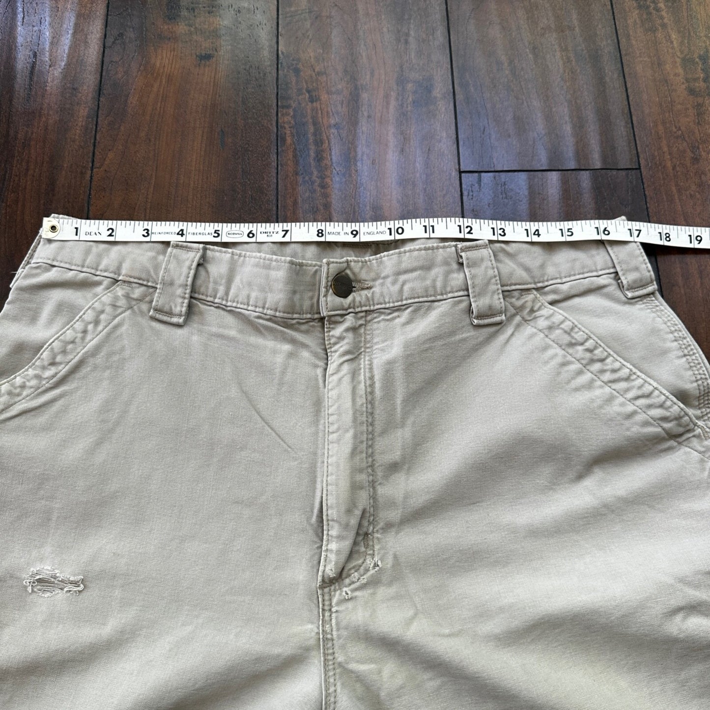 Carhartt B161 Straight Leg Work Men's Size 36x34 Tan Dungaree Fit Pants