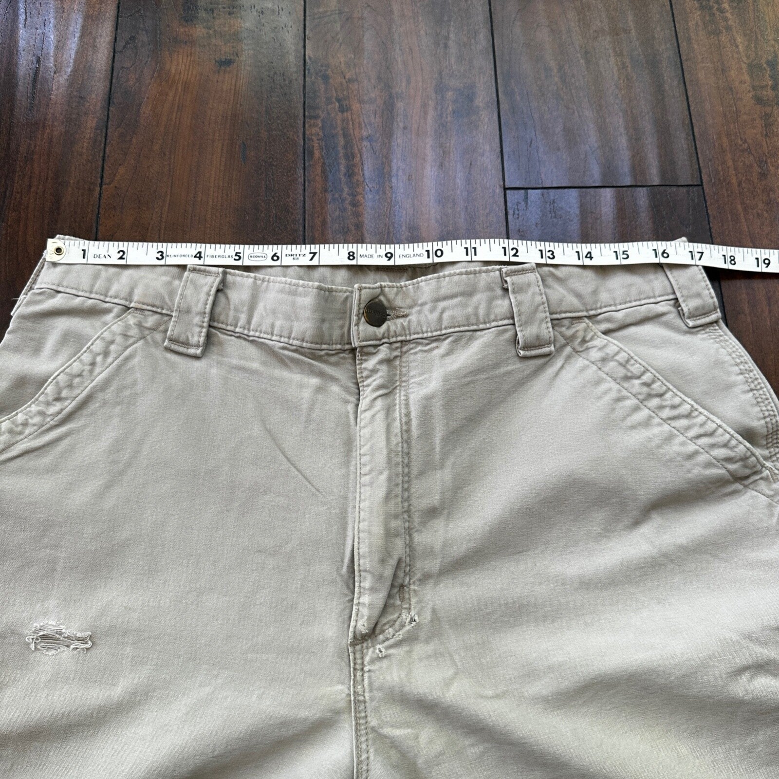 Carhartt B161 Straight Leg Work Men's Size 36x34 Tan Dungaree Fit Pants