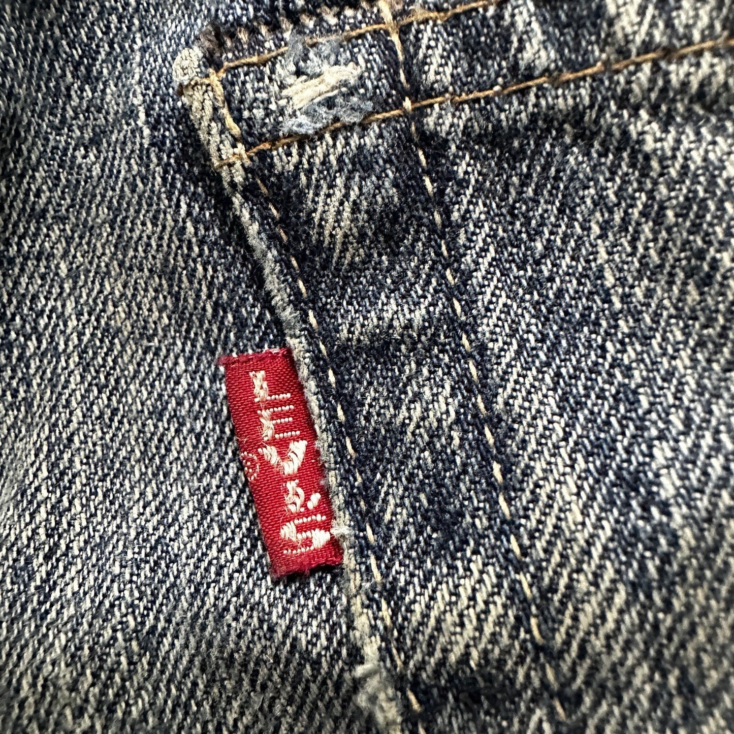 Levis LVC Big E Vintage Redline Selvedge Denim 505 Jeans USA Thrashed 28x34 501