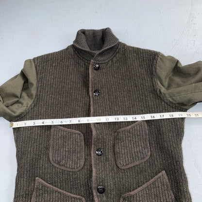 RRL Double RL Ralph Lauren Browns Beach Knit Jacket Black Gray Snap Size Small