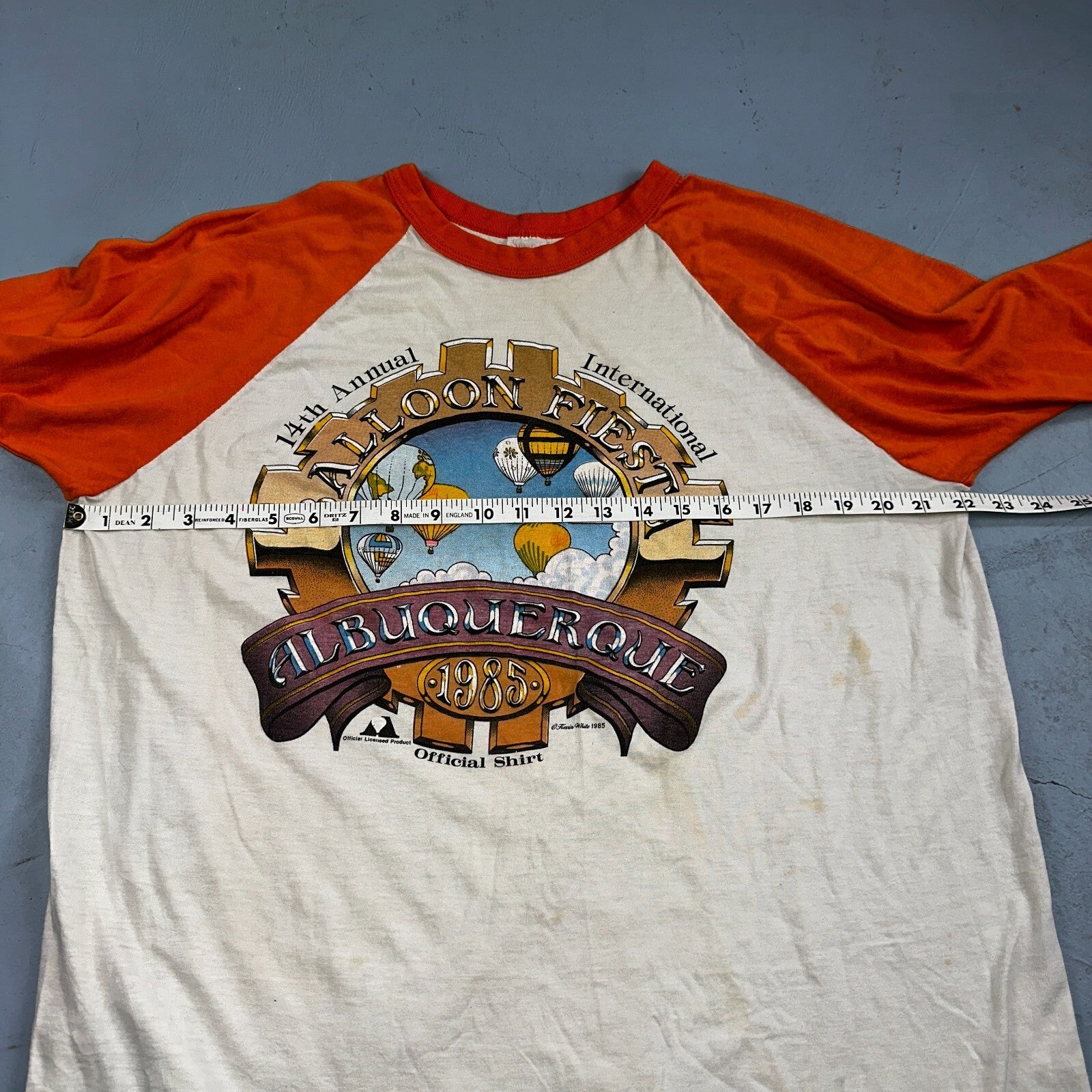 Vintage 1985 Albuquerque New Mexico Balloon Fiesta T-Shirt XL Raglan RARE 80s
