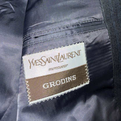 YSL Yves Saint Laurent Vintage Gray Grodin Jacket 38 Blazer Coat France Suit 80s
