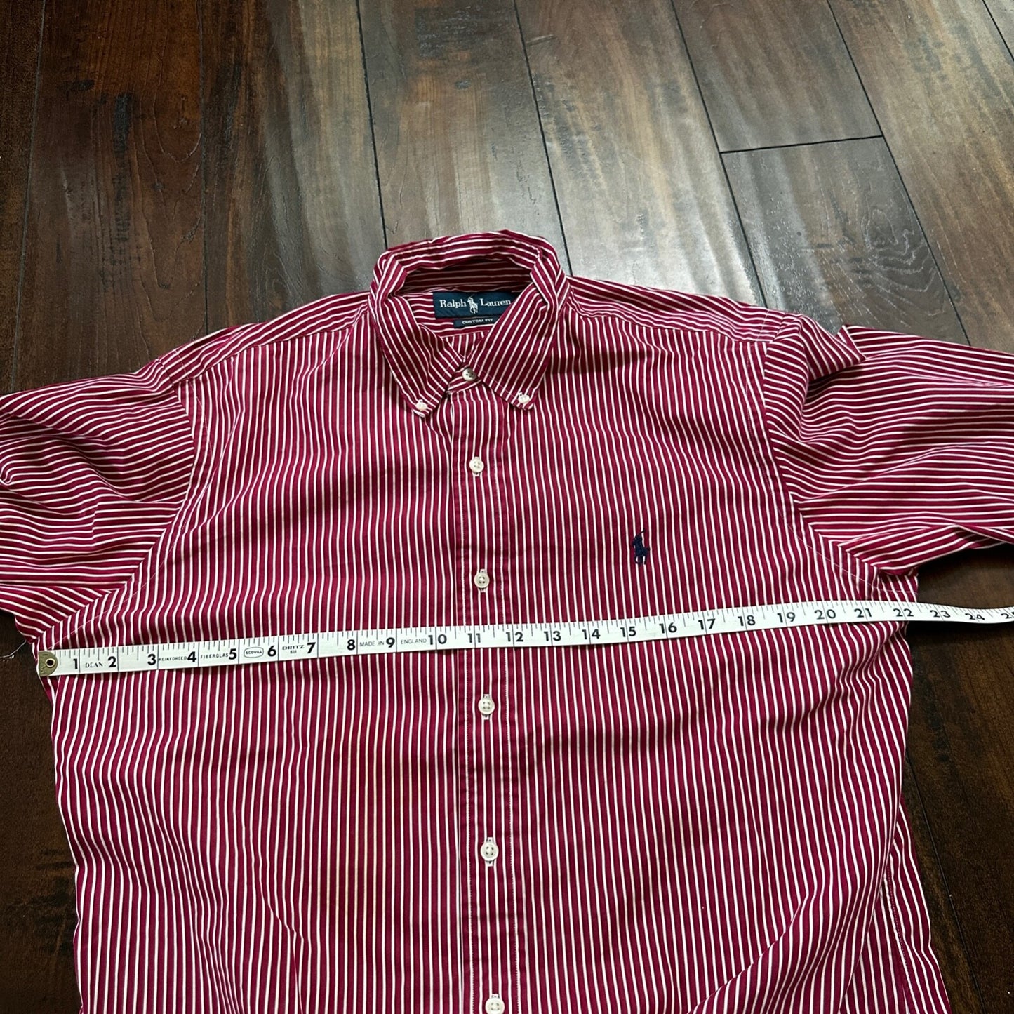 Polo Ralph Lauren Red Stripe Button Down Work Shirt Dress Vtg Up Y2K 90s Western