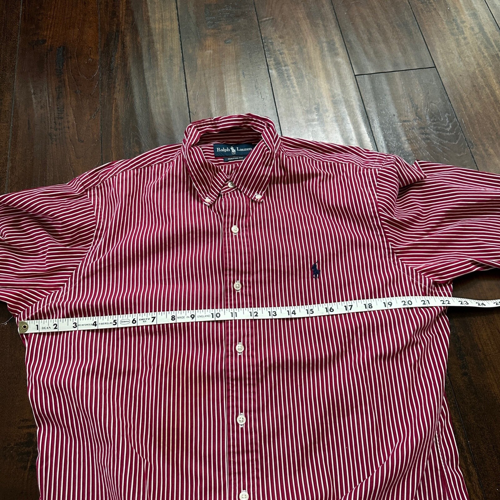 Polo Ralph Lauren Red Stripe Button Down Work Shirt Dress Vtg Up Y2K 90s Western