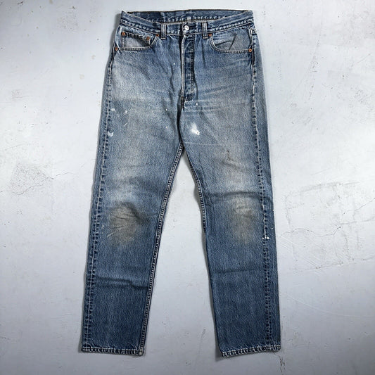 Levis 501 Vintage 90s USA 80s XX Straight Leg Jeans 35x36 Light Wash Act 32x31
